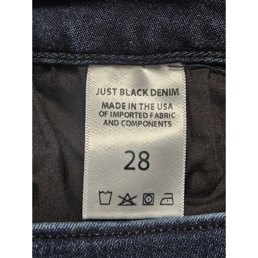 Women's Size 28 Just Black Denim Jeans Made In USA Mid Rise Skinny Stretch - Picture 5 of 8
